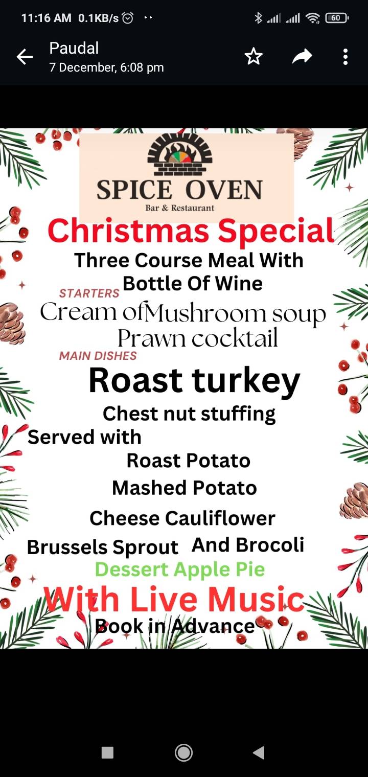 Spice Oven menu