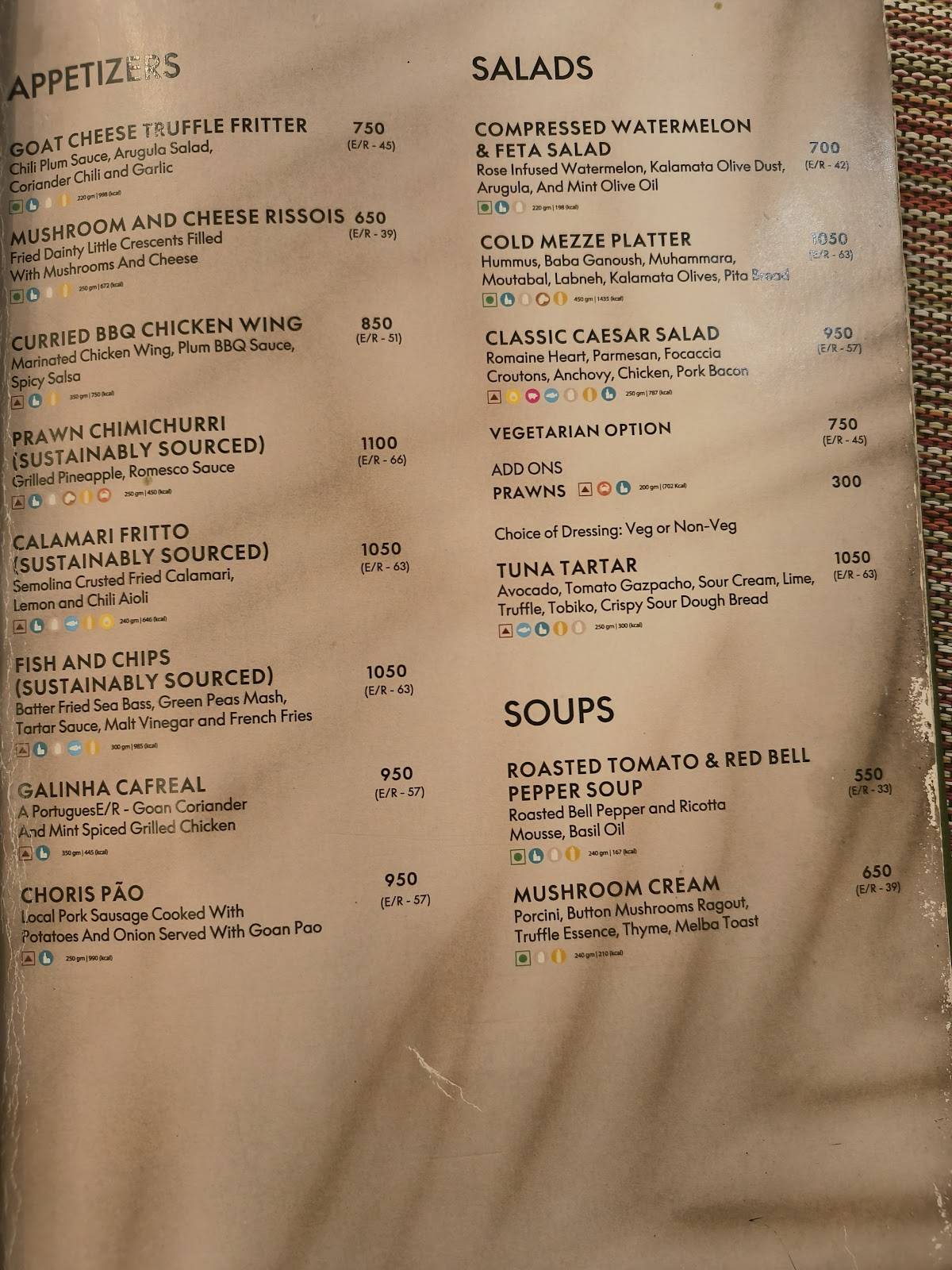 Spice Traders menu