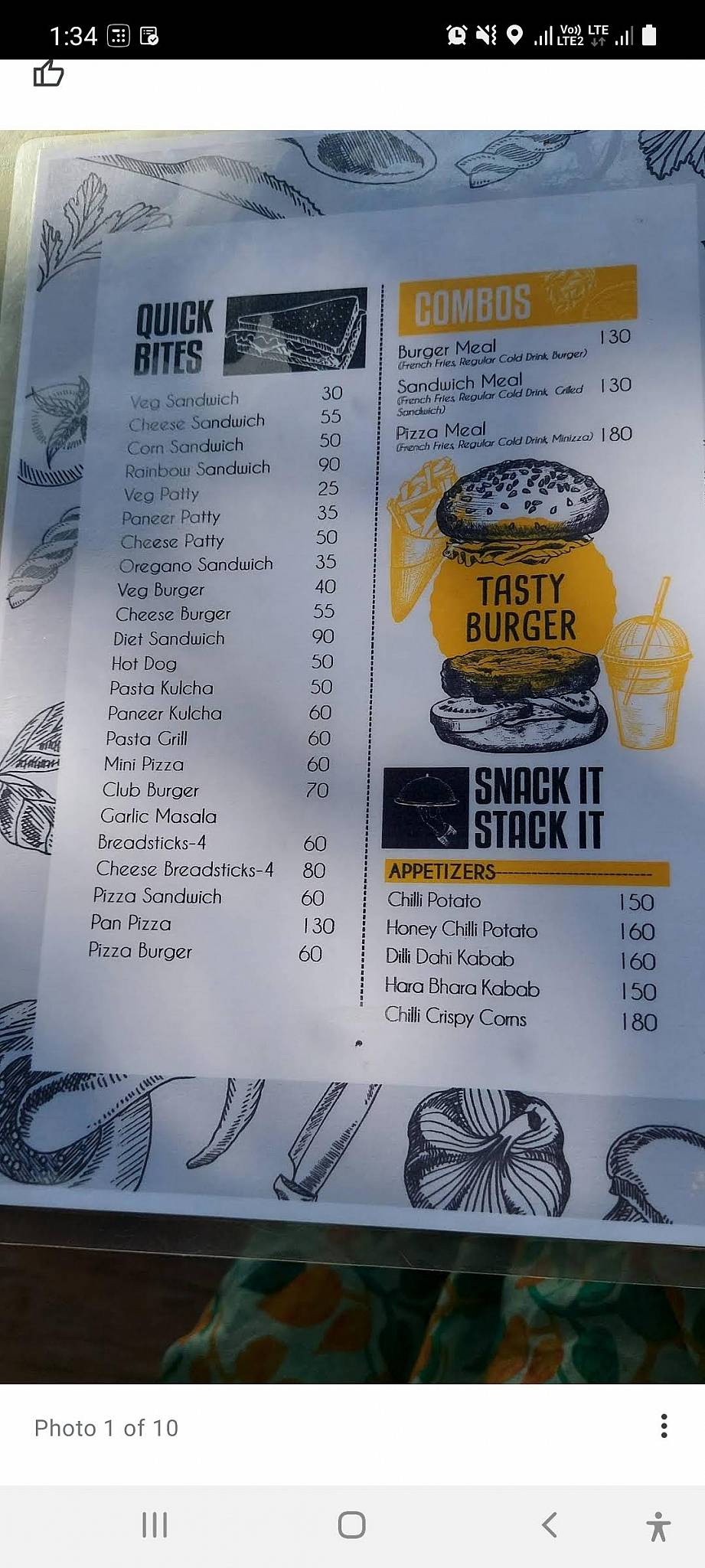 Squirrel & Nuts menu
