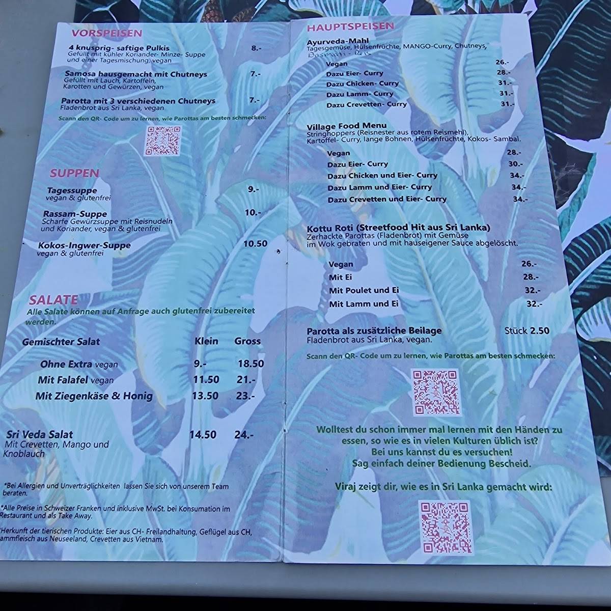 Menu di Sri Veda 