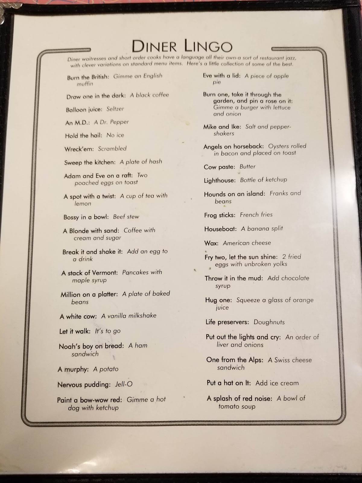 Menu at Chili Mac's Diner restaurant, St. Louis, 510 Pine St