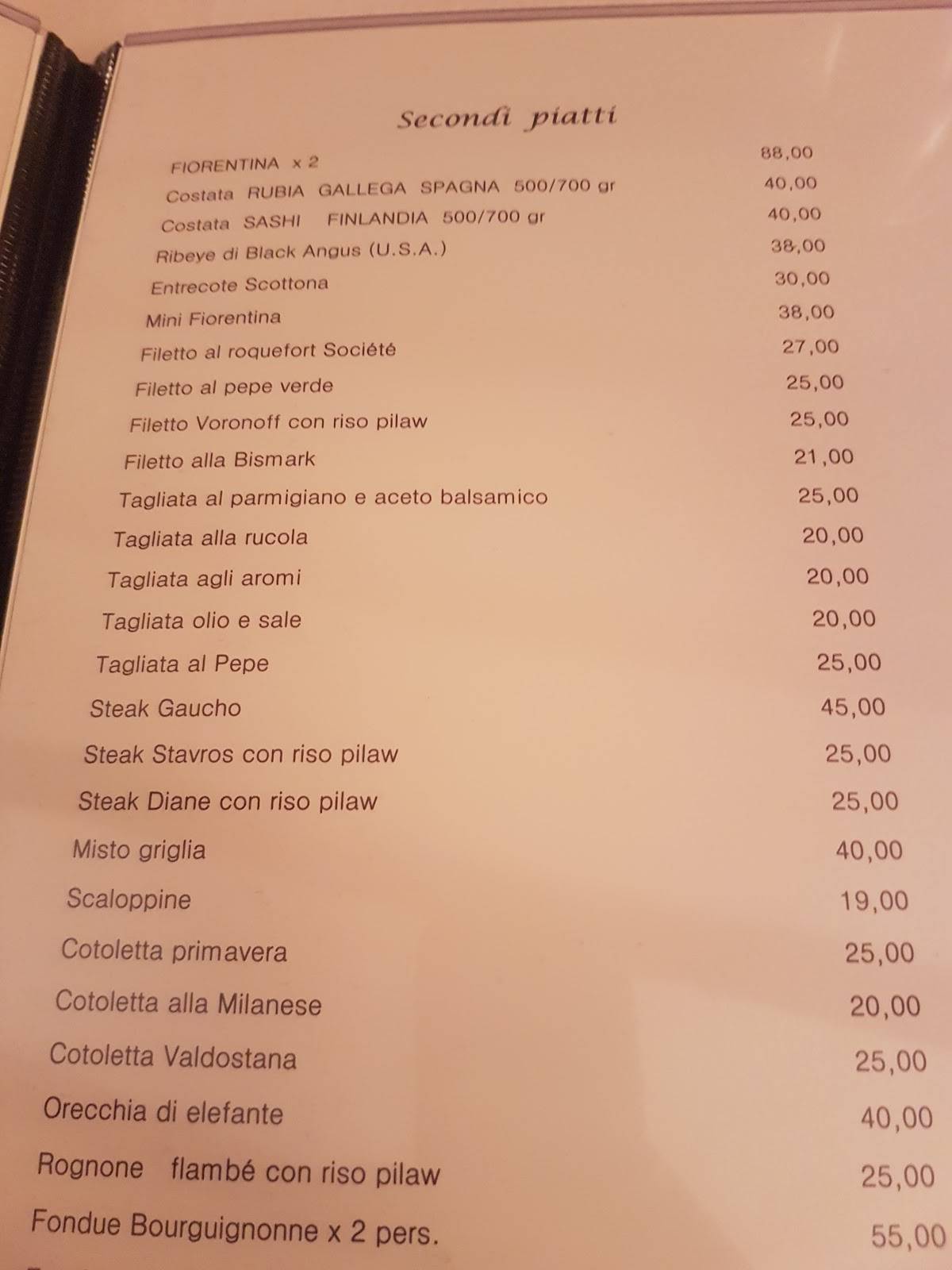 Menu di Ristorante Stavros Grill srl 