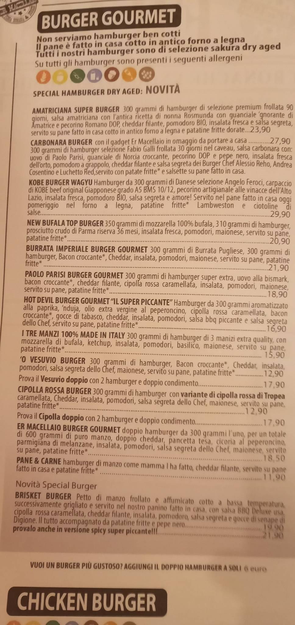 Menu di Er Macellaio 