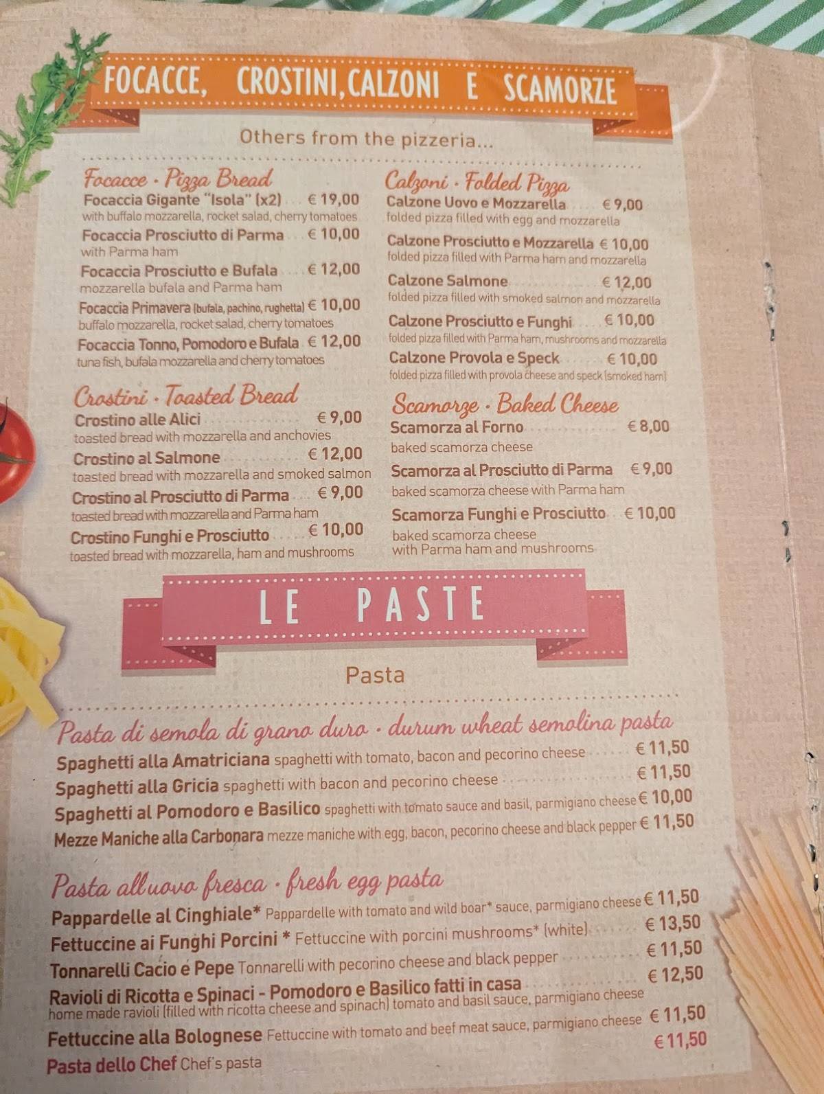 Menu di L'Isola della Pizza 