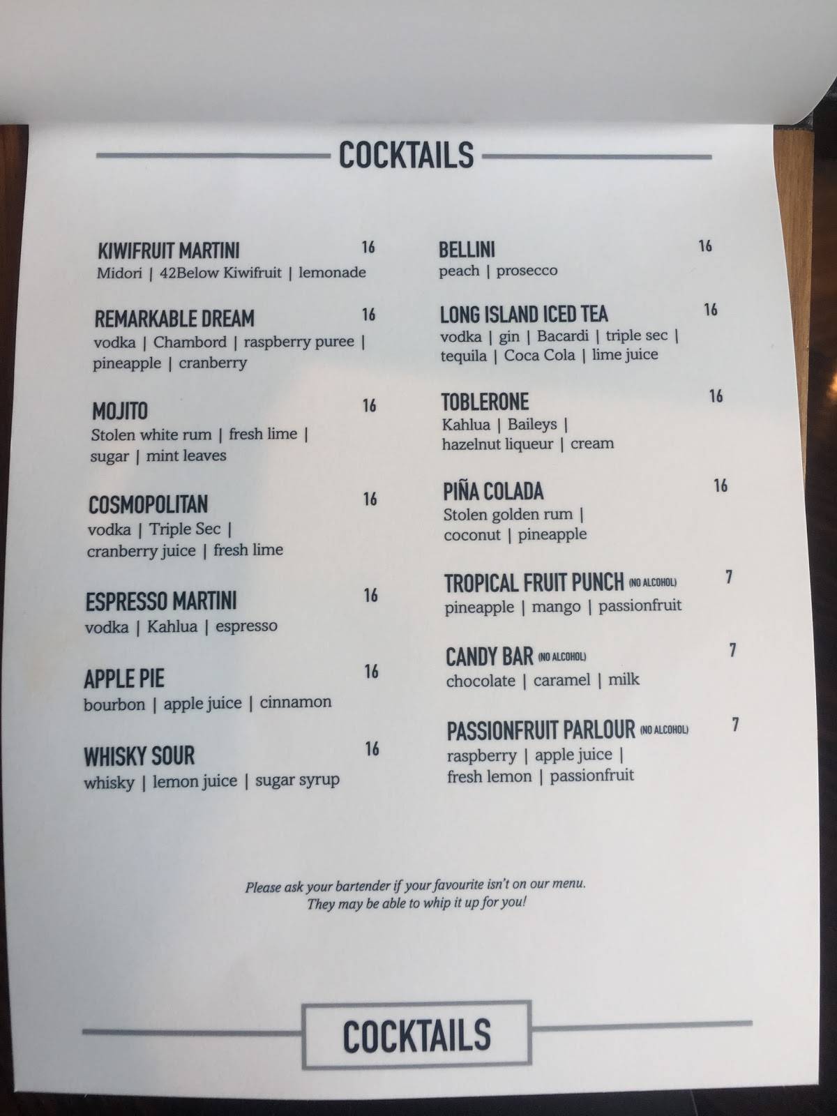 Menu at Stratosfare Restaurant & Bar, Queenstown, Skyline Queenstown 53 Brecon St