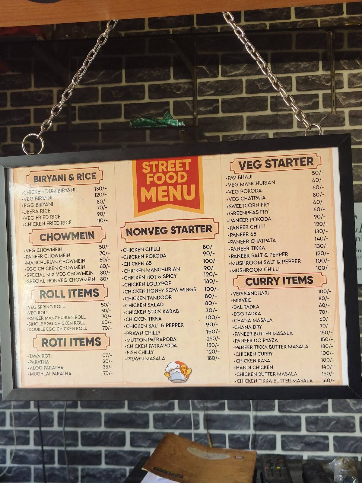 Street food menu