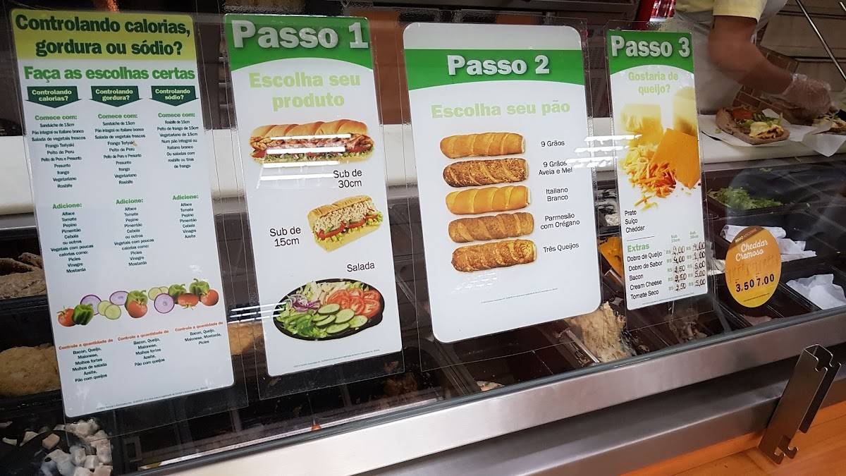 Subway cardápio