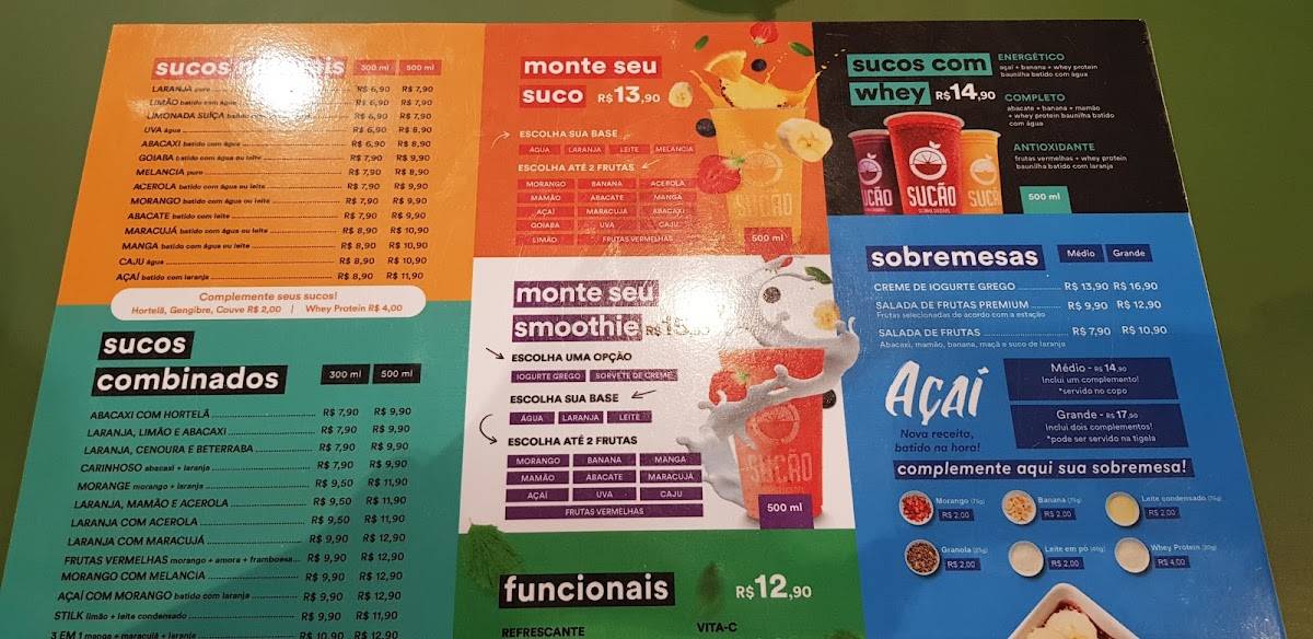 Sucão - Tauste General Carneiro - Sorocaba cardápio