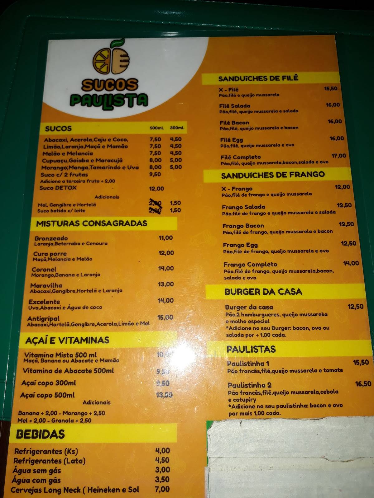 BIG PAULISTA - Restaurante e Delivery cardápio
