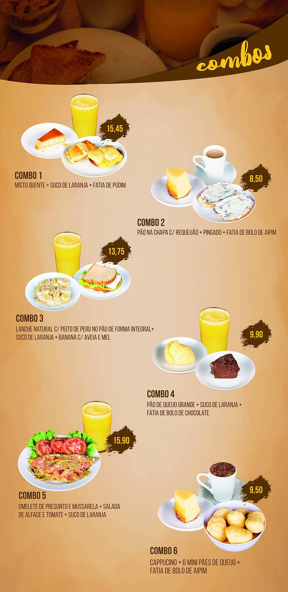 Padaria Pães e Doces Recanto cardápio