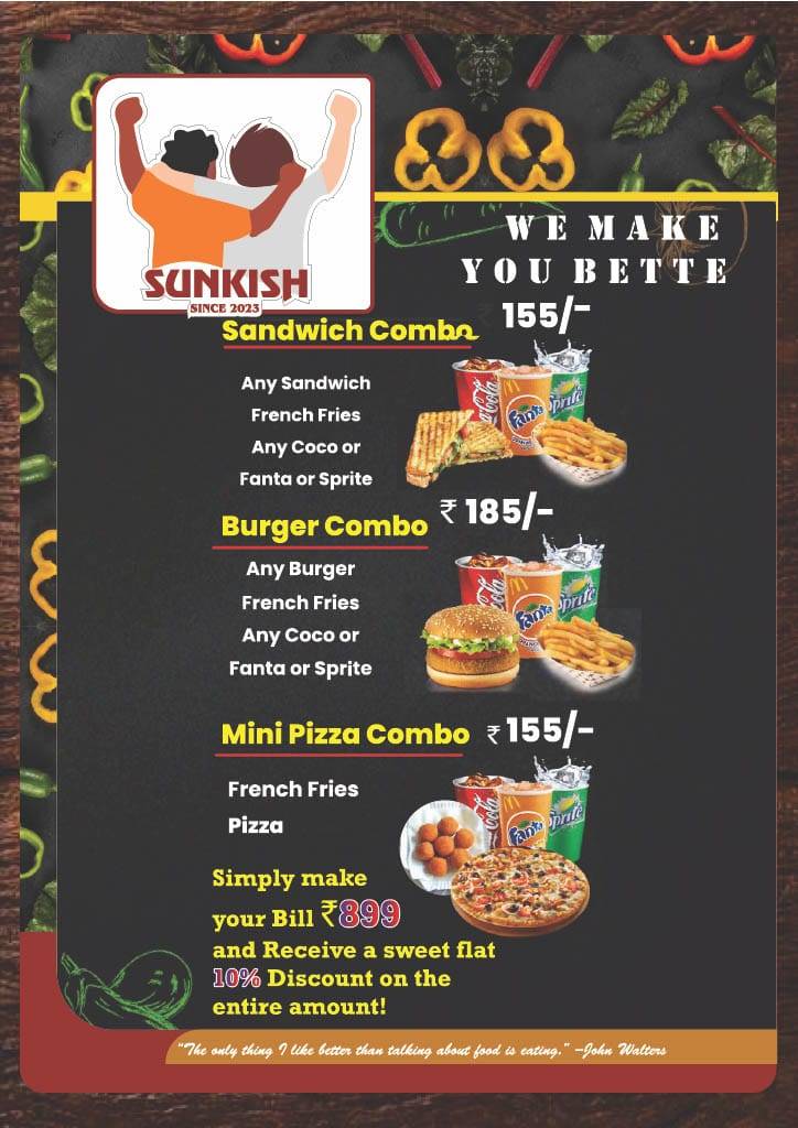 Sunkish Cafe menu