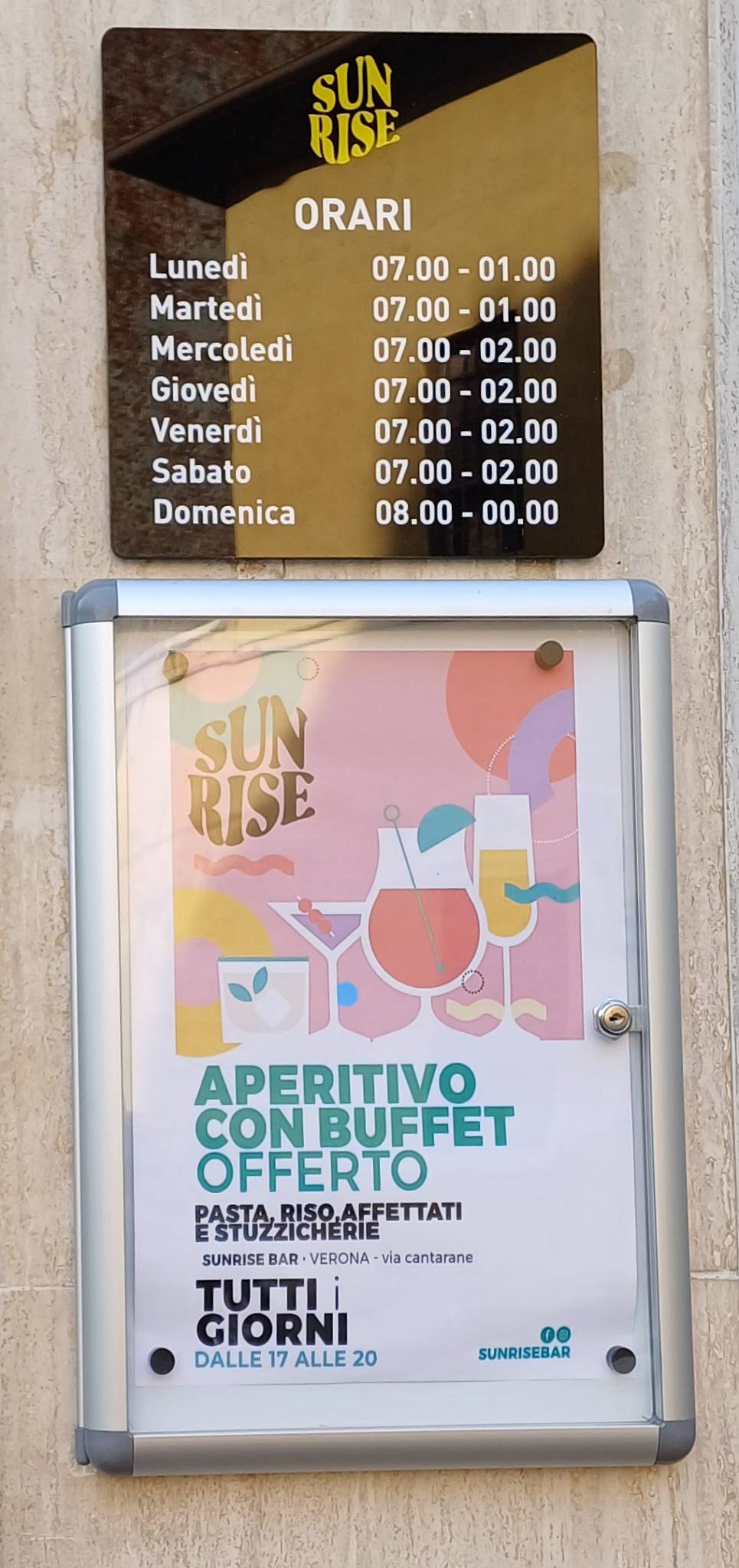 Menu di SUNRISE BAR VERONA 