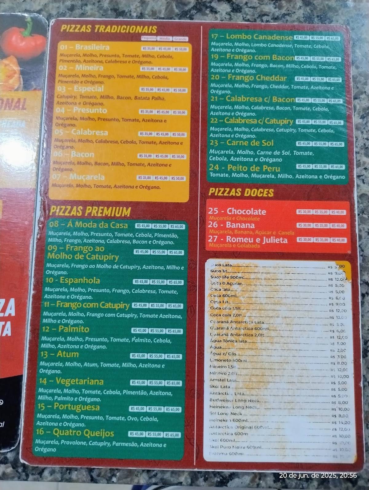 Super Pizza cardápio