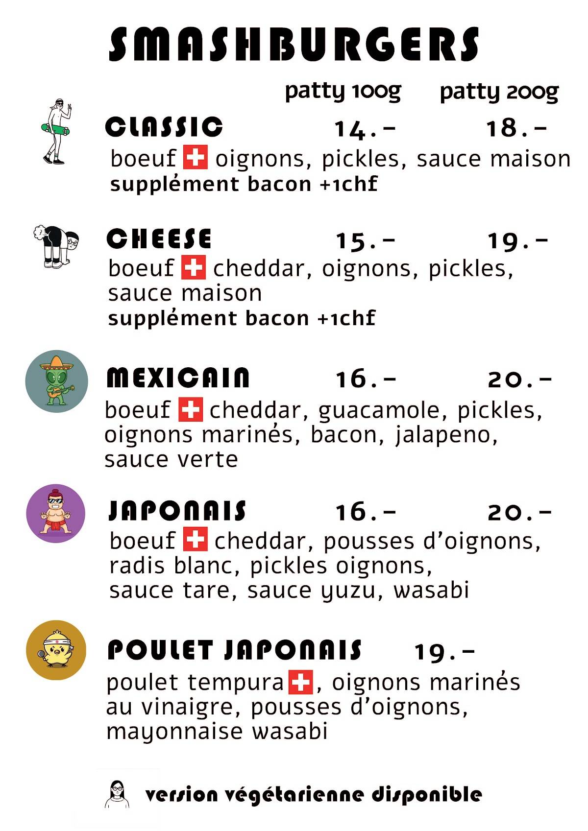 Menu di Superfood Smashburgers 