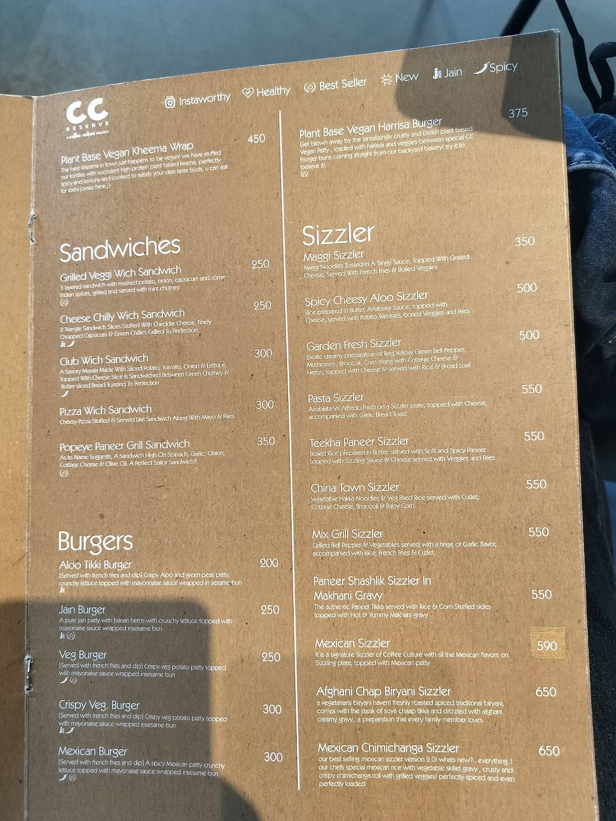 Coffee Culture menu