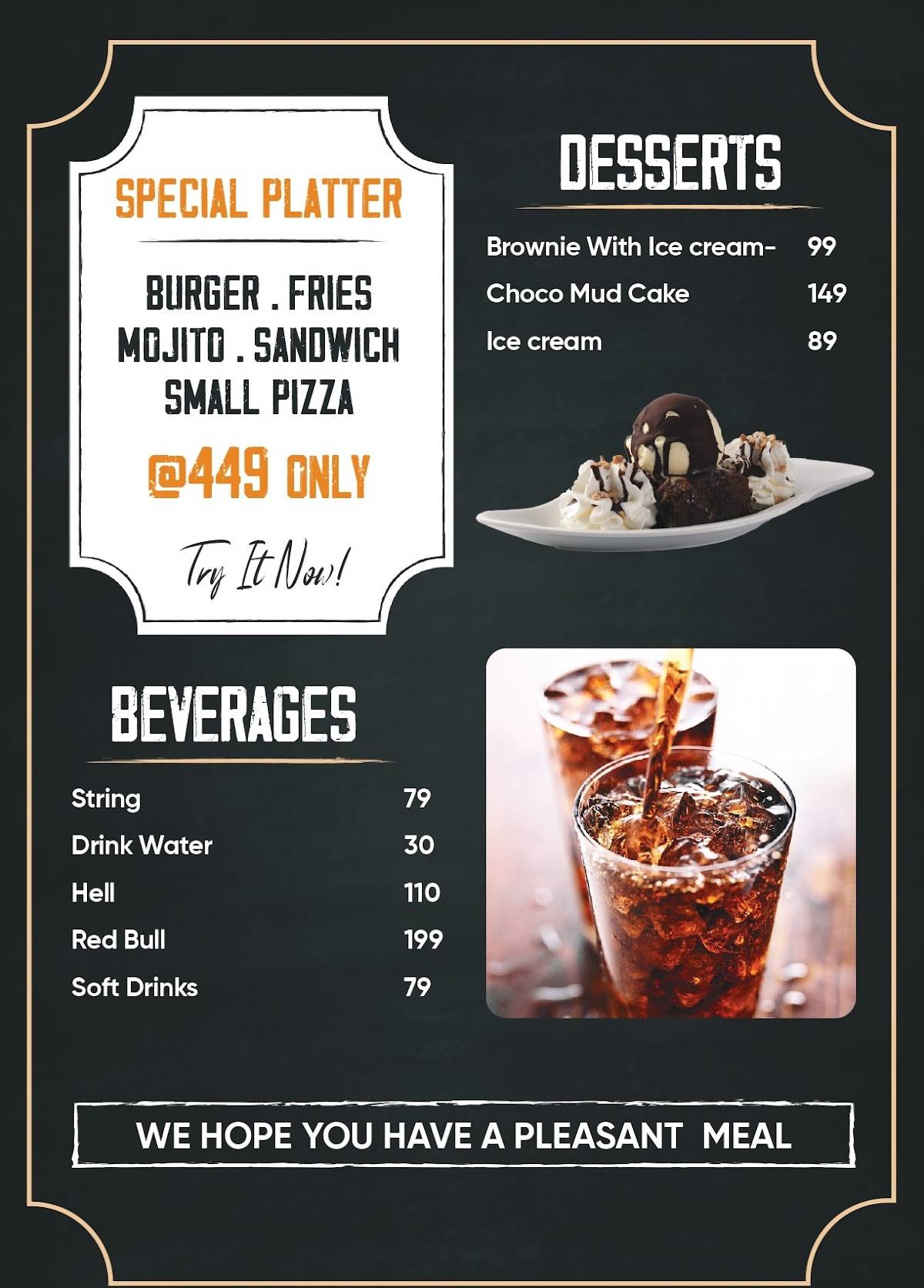 Suroor cafe menu