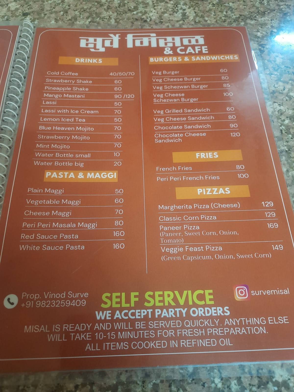 Surve Misal menu
