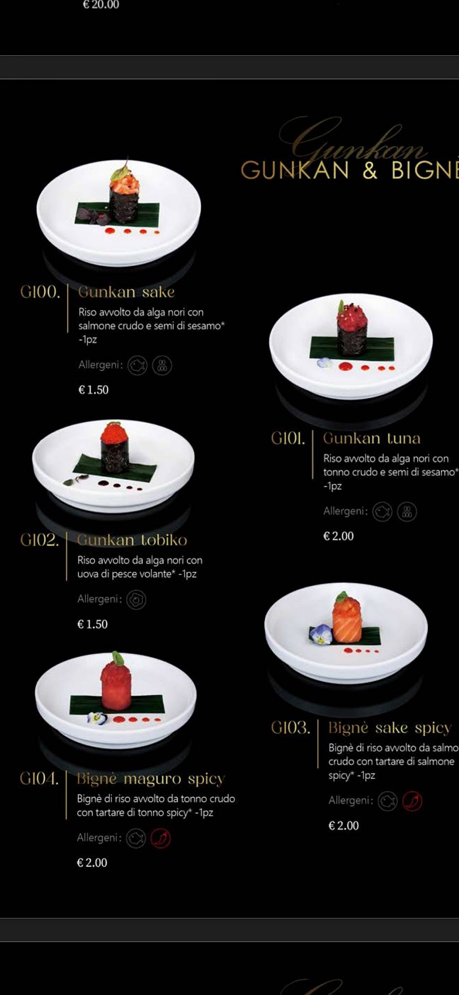 Menu di Sushi Ho 