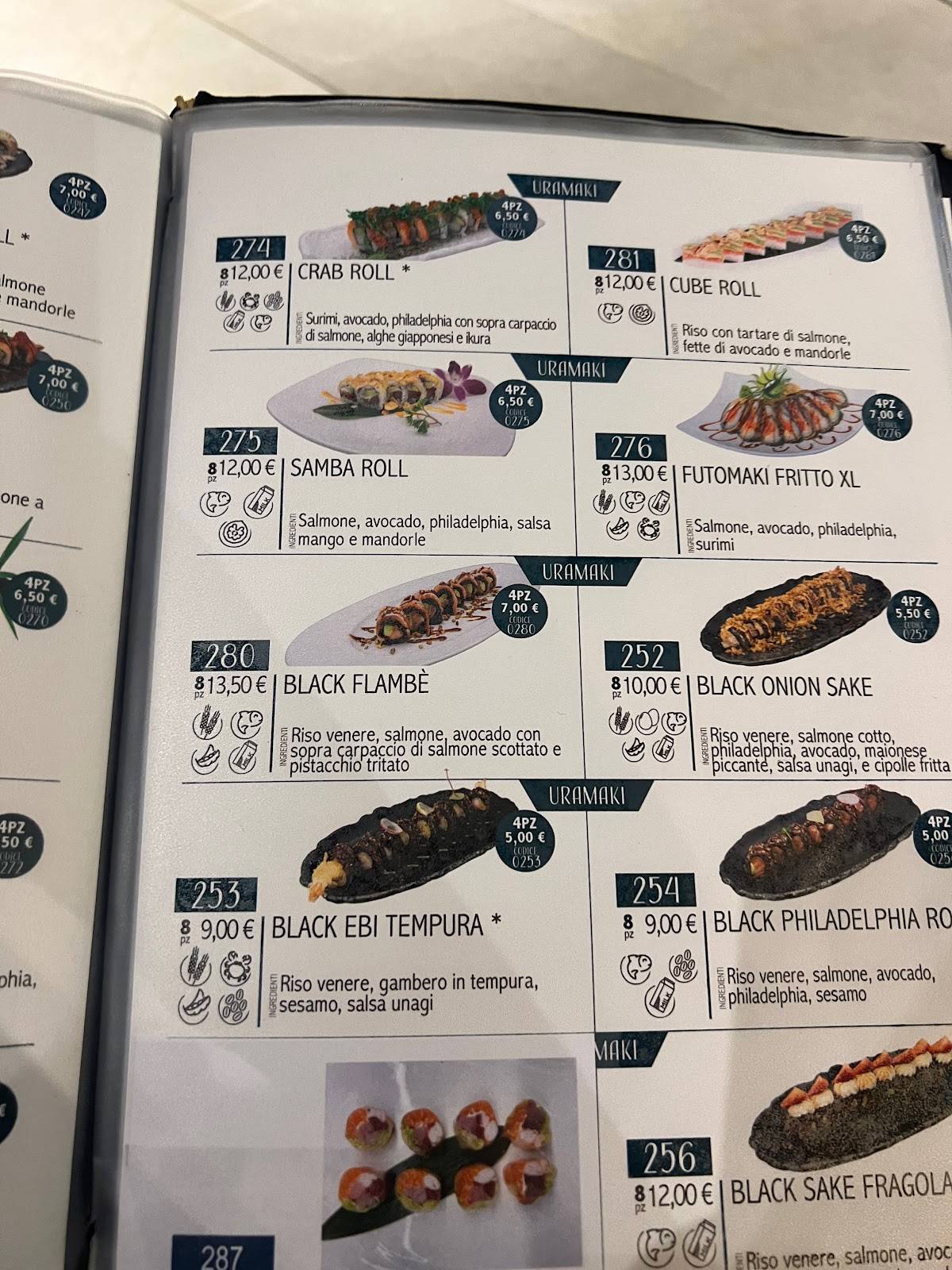 Menu di Sushi Levante Restaurant - ALL YOU CAN EAT - Roma 