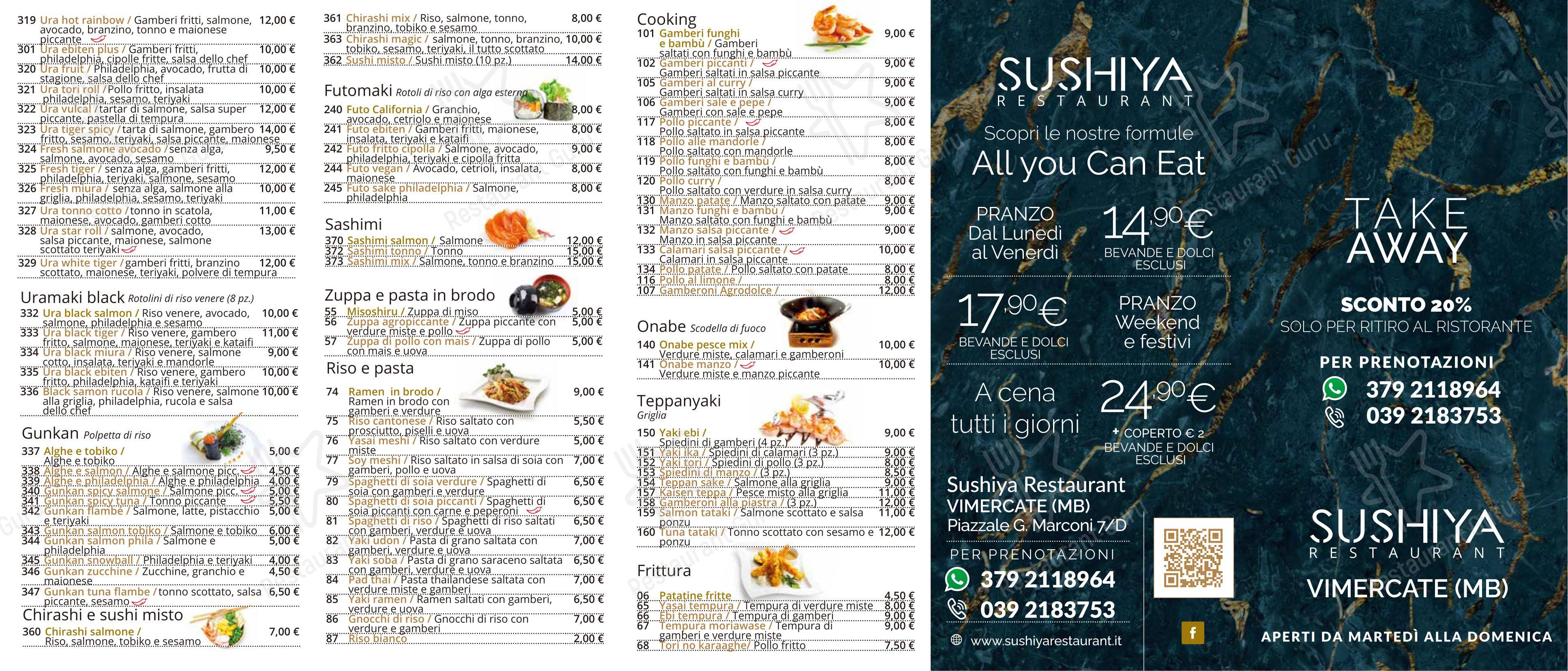 Menu di SUSHIYA RESTAURANT - Menu