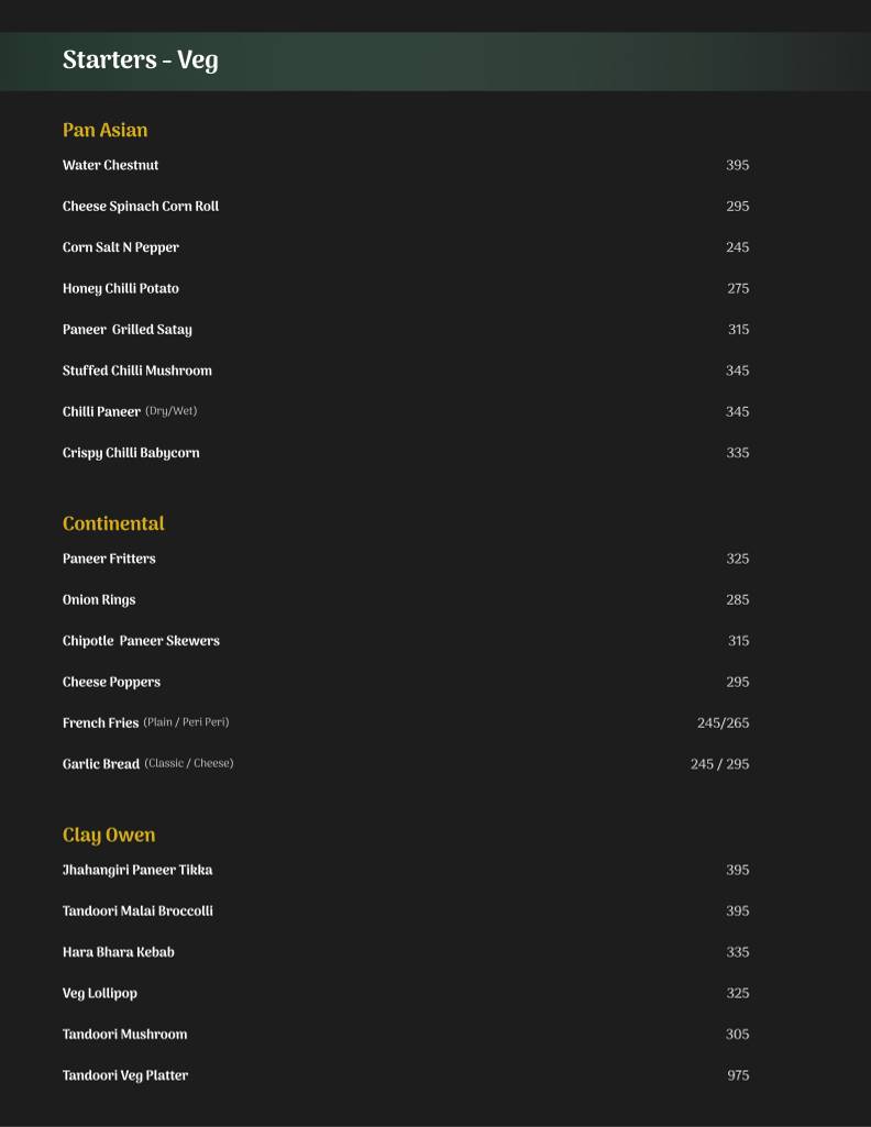 Syla Terrace Kitchen & Bar menu