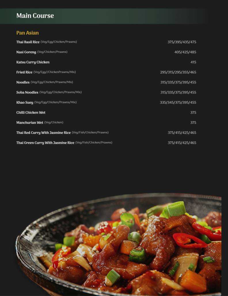 Syla Terrace Kitchen & Bar menu