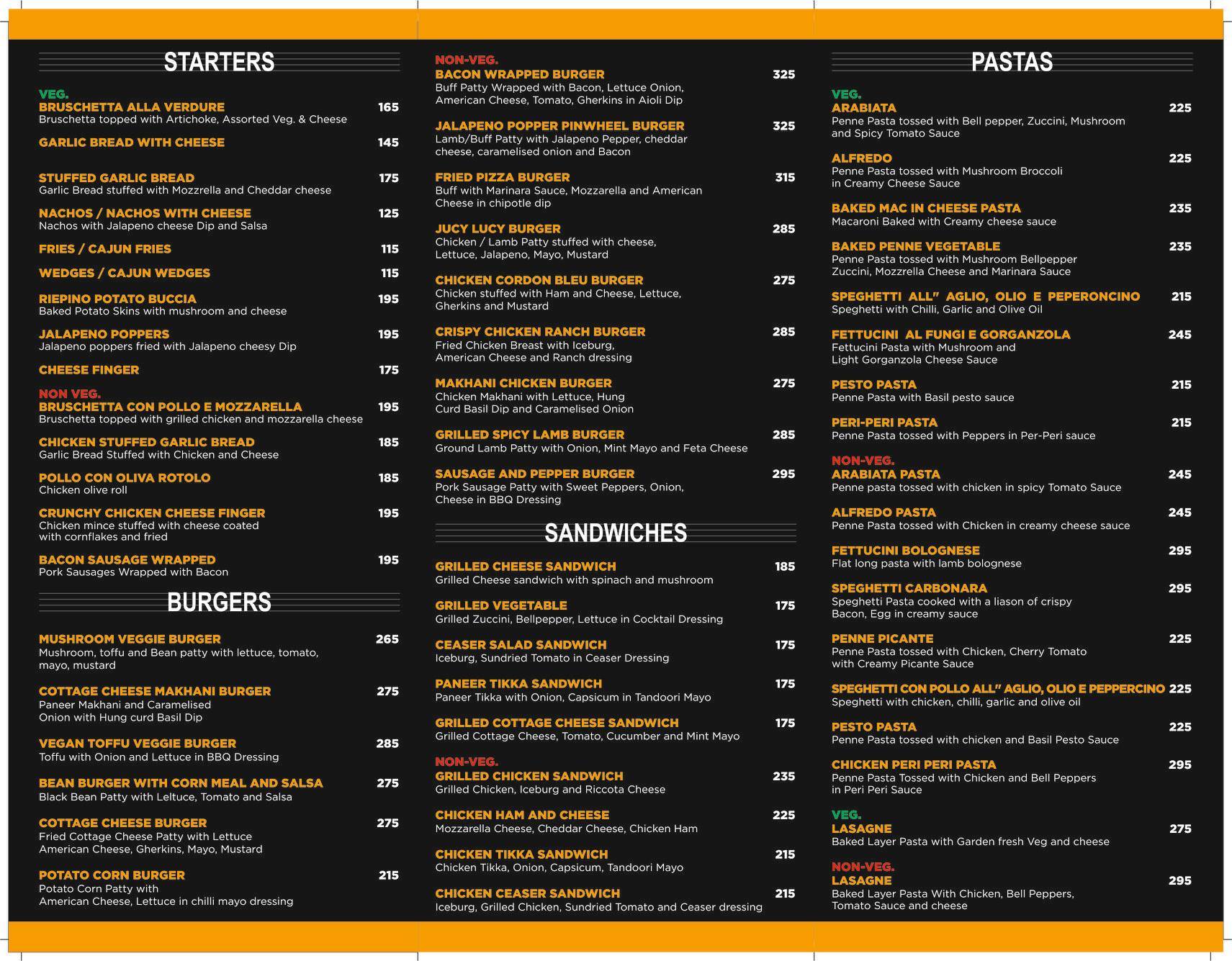 Tgr Cafe menu
