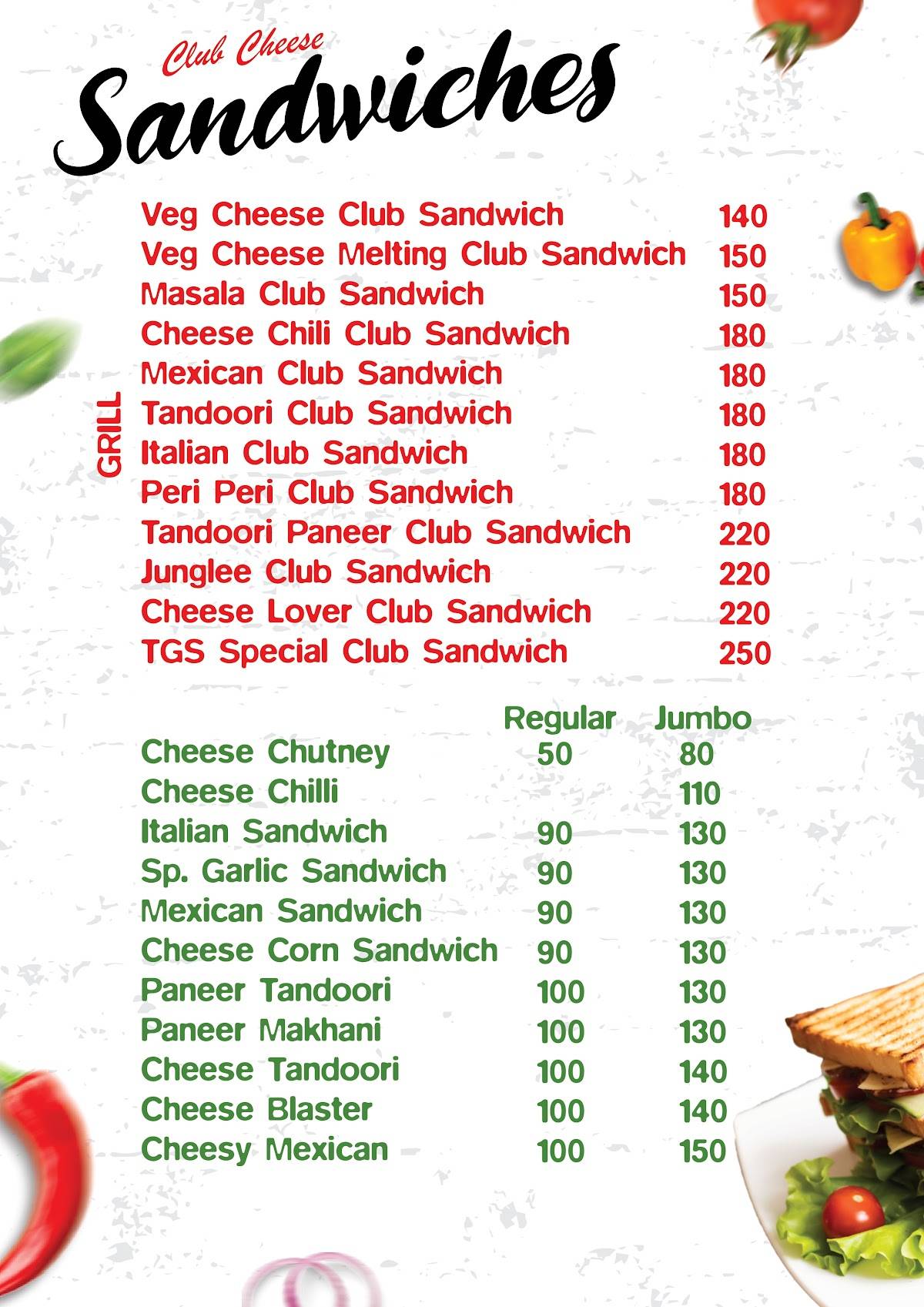 THE GRAND SANDWICH menu
