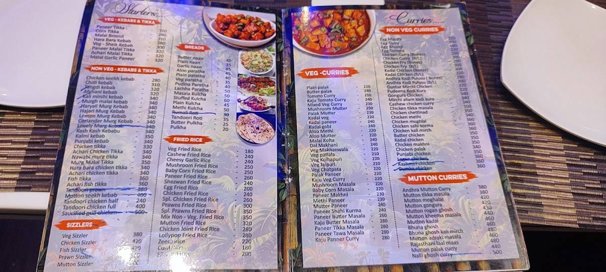 THE JUNGLE RESTAURANT menu