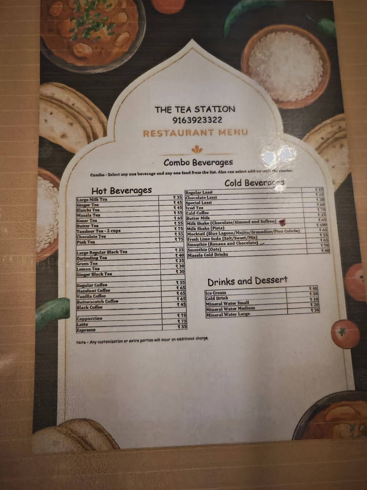 THE TEA STATION menu