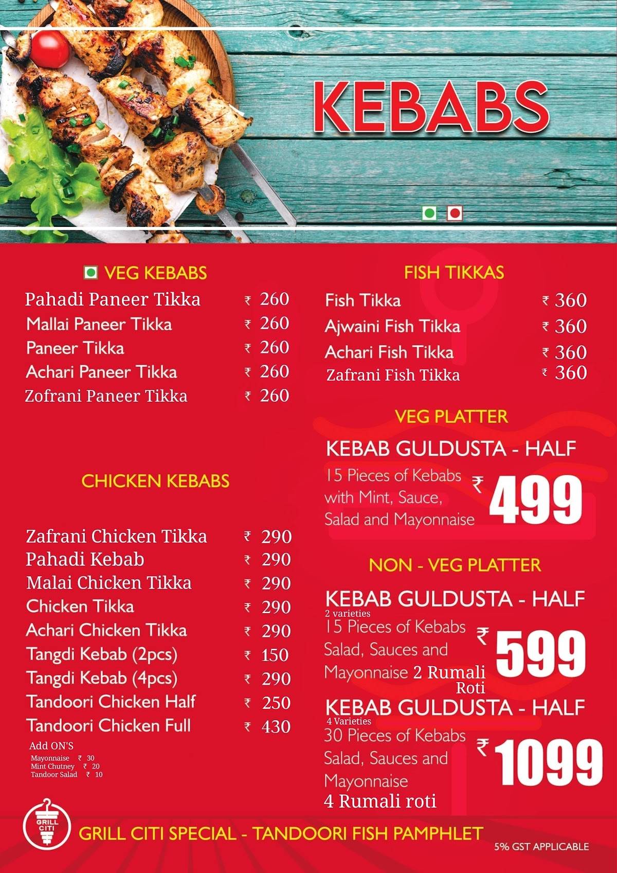 THE VIZAG DRIVE IN menu
