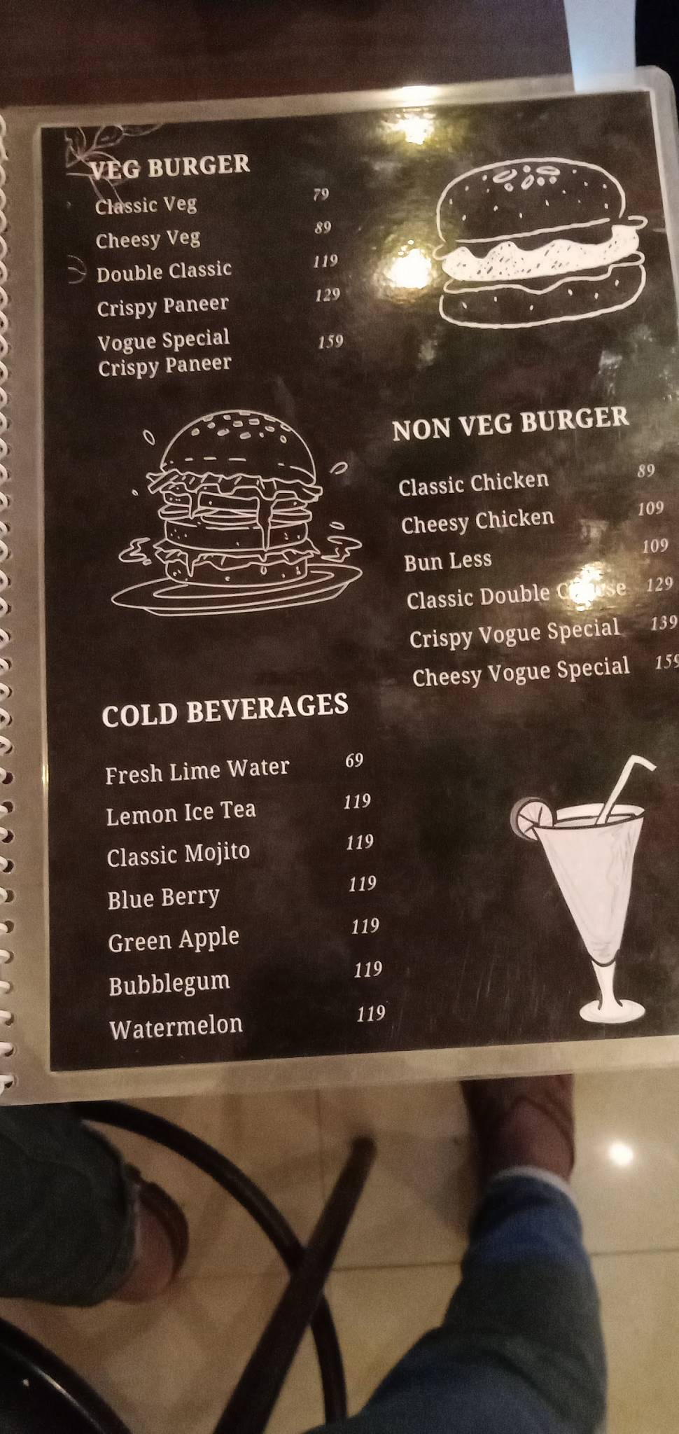 THE VOGUE CAFE menu