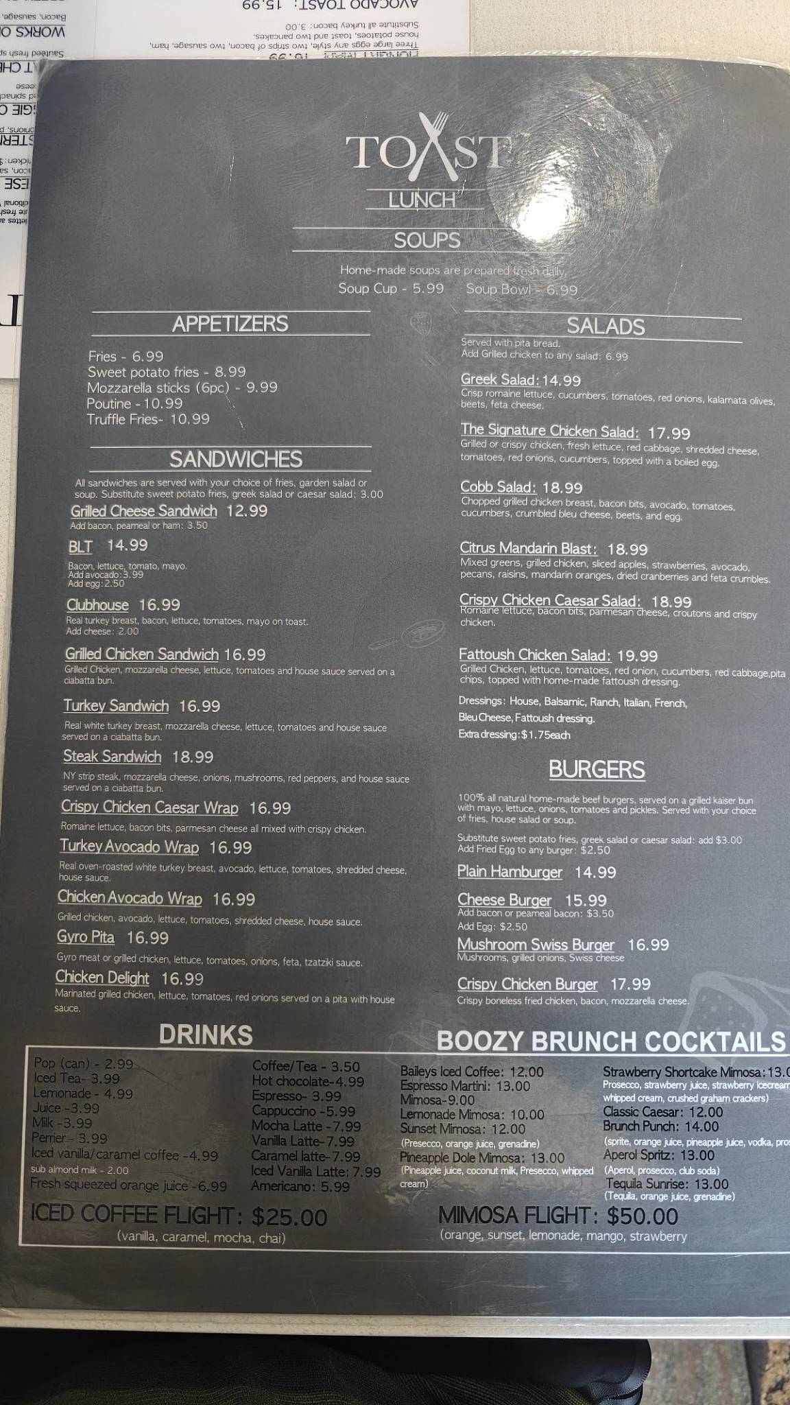 Menu de TOAST