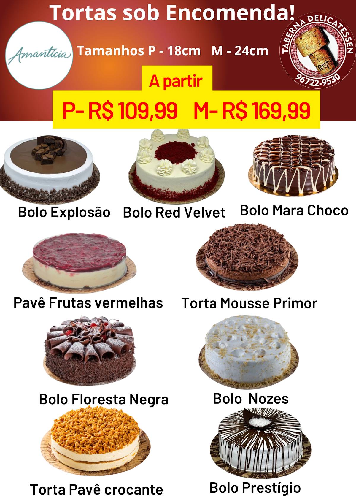 Taberna Delicatessen Delivery - Frios Especiais, Queijos Finos, Pão à Metro, Coffee Break , Carpaccio e Vinhos. cardápio