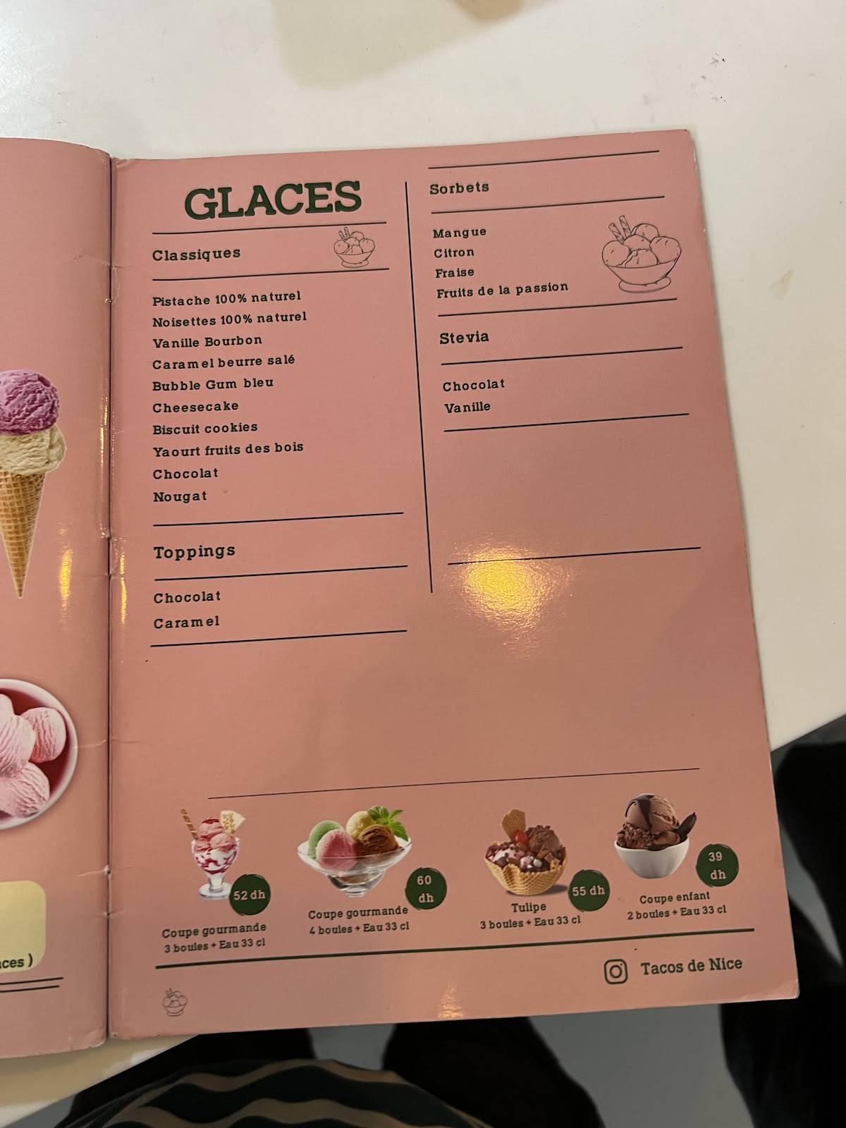 Menu de Tacos de Nice (Agdal)