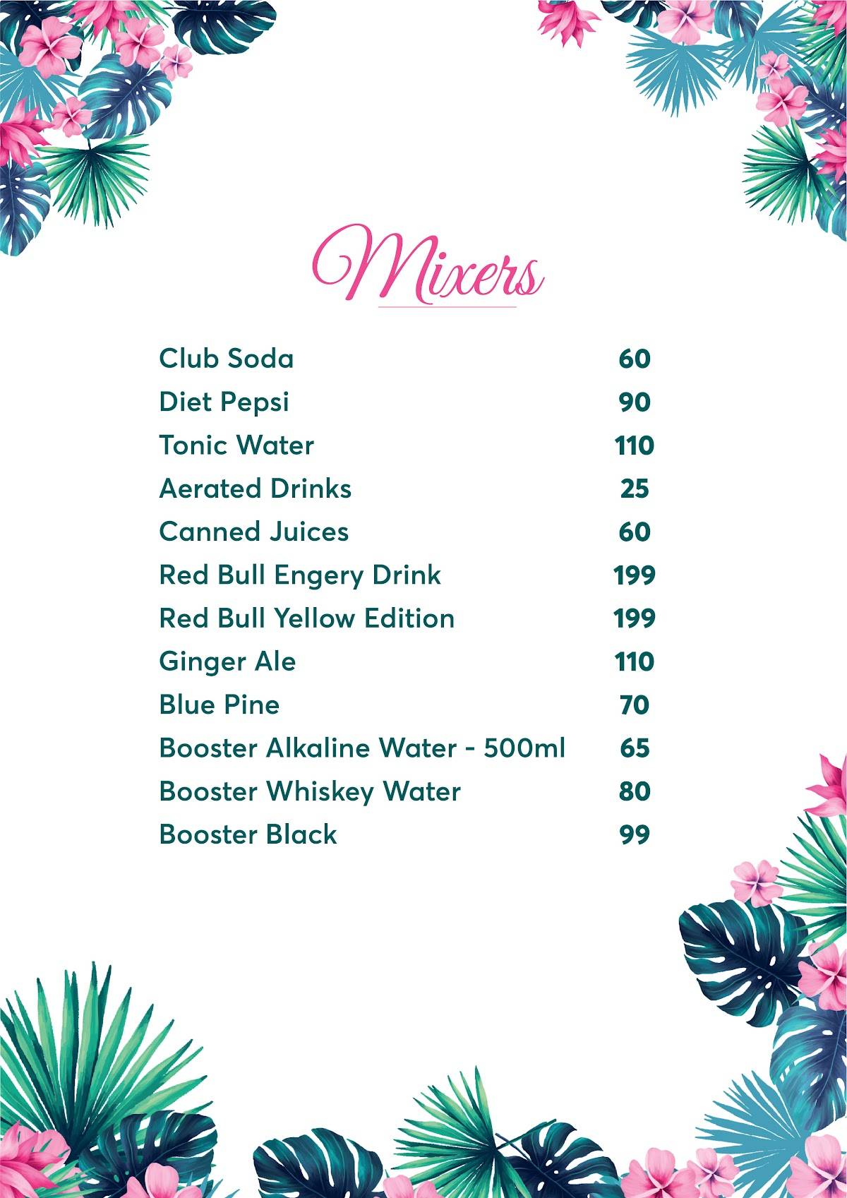 Tales & Spirits Bistro menu