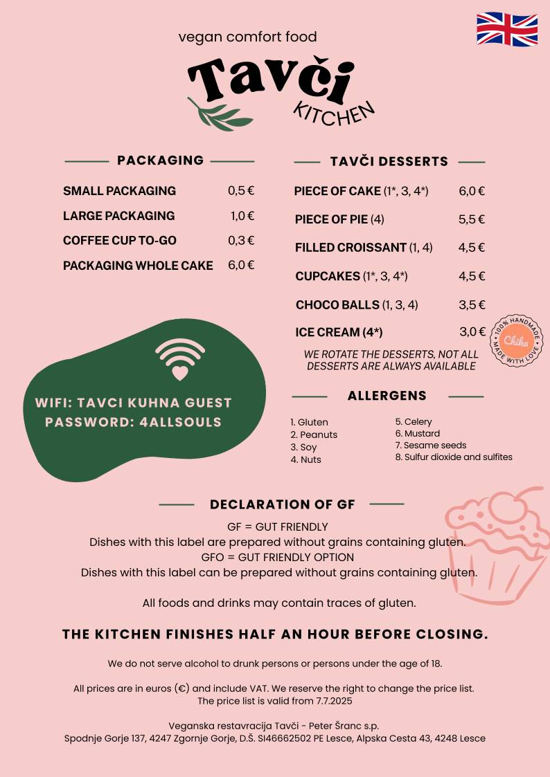Menu di Tavci Kuhna & Ayatana deli 