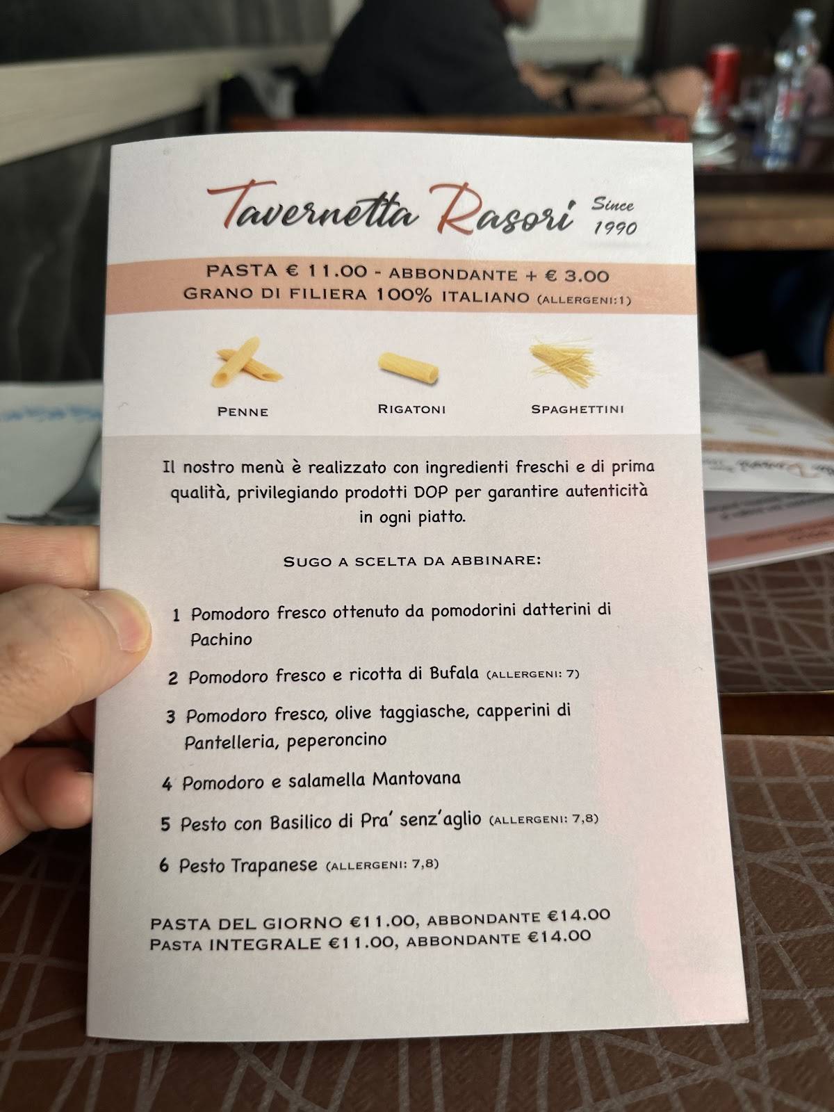 Menu di Tavernetta Rasori - Argentine Beef 