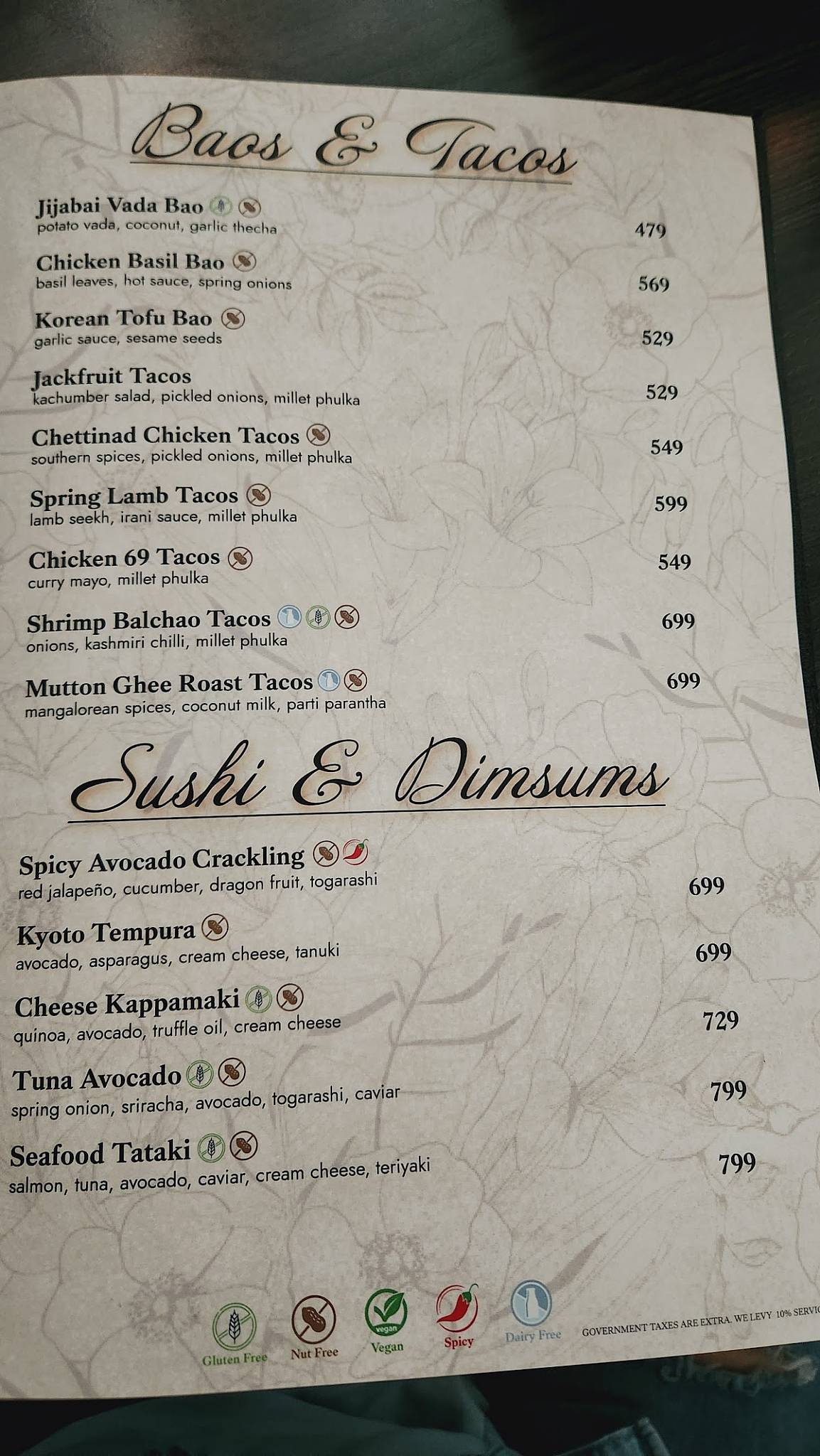 Te Amo Restaurant & Bar menu