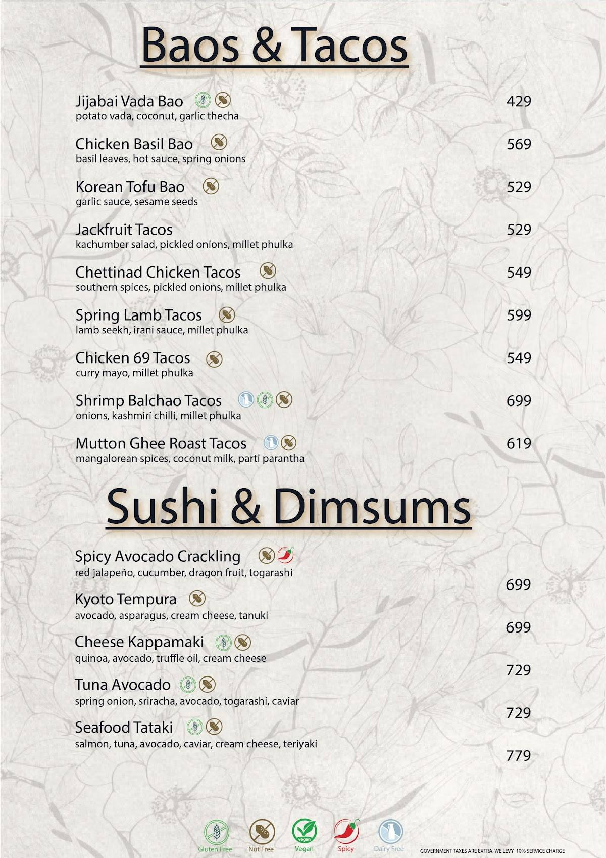 Te Amo Restaurant & Bar menu