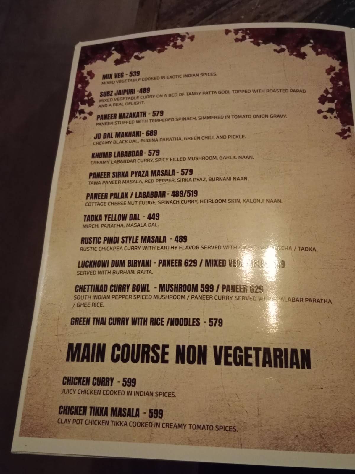 Teera menu