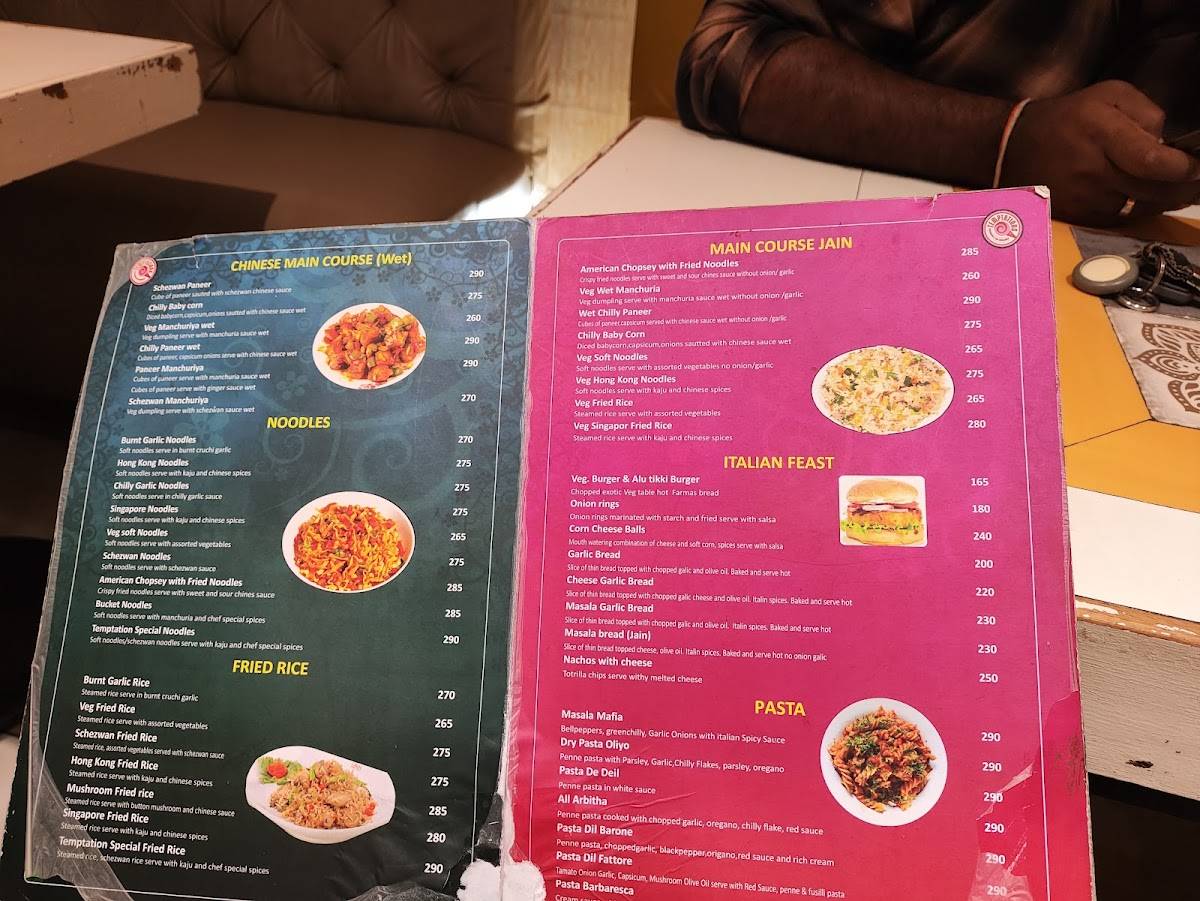 Temptations Vijayawada menu