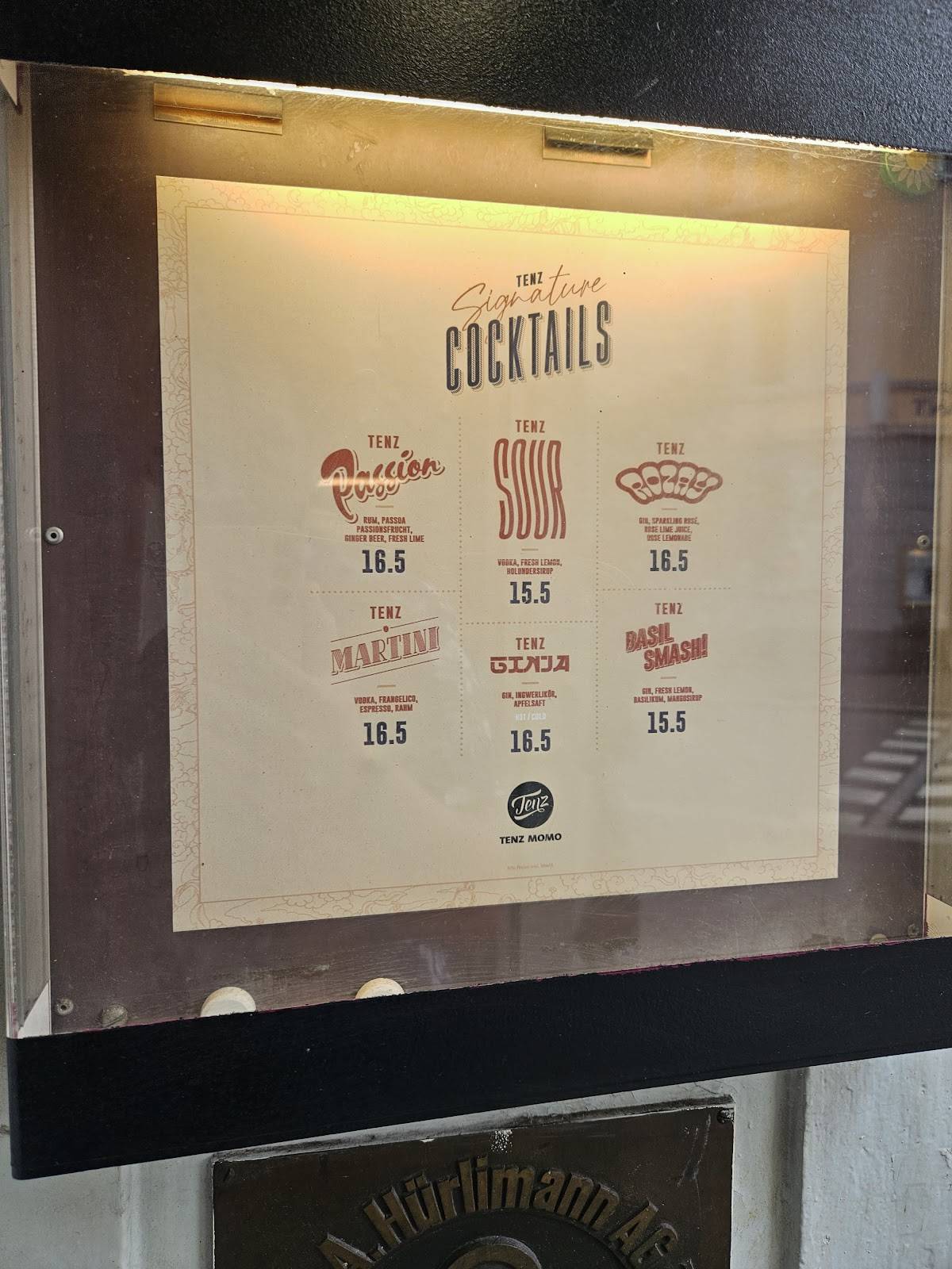 Menu di Tenz Momo Zürich Langstrasse 