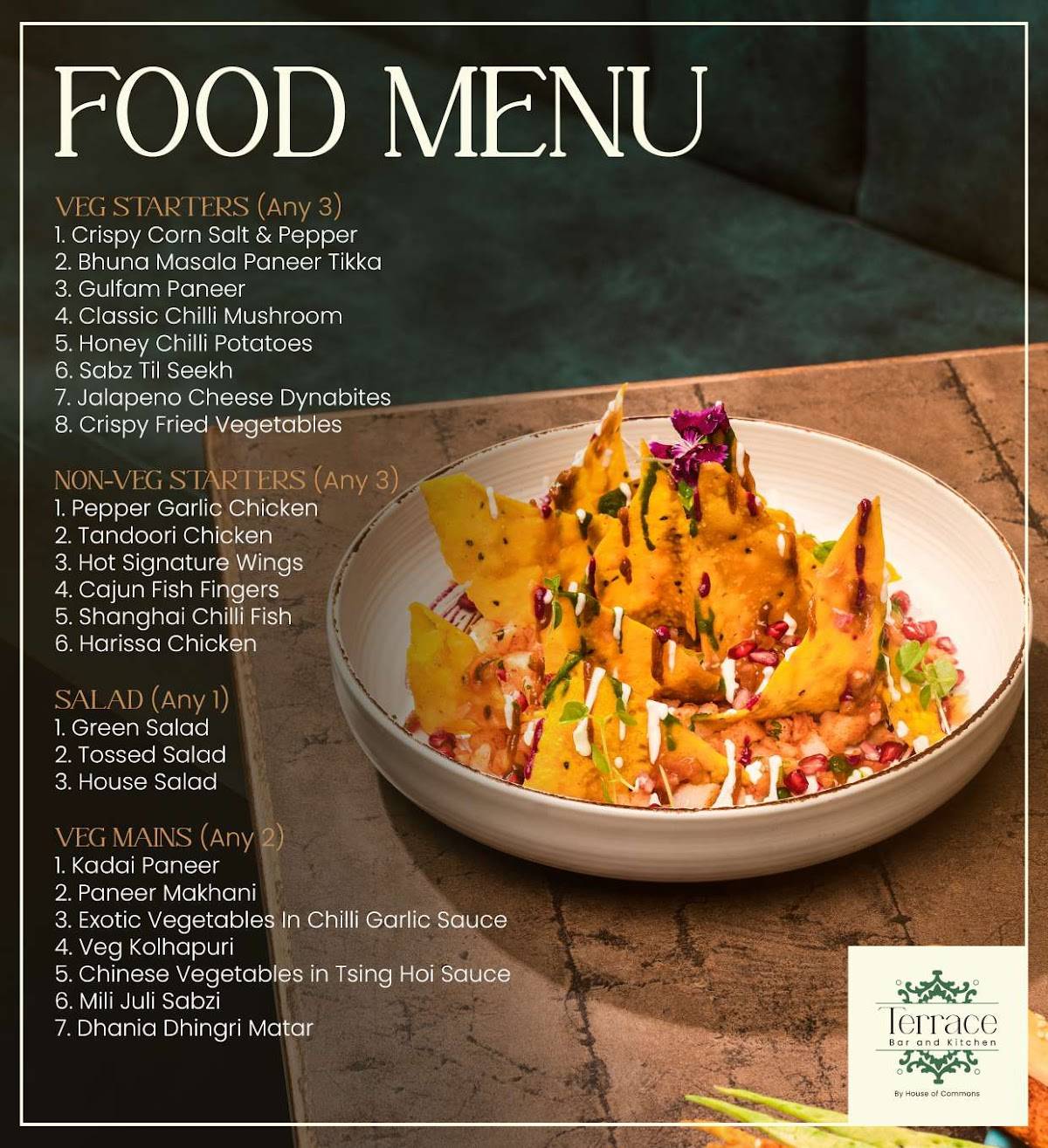 Terrace Bar & Kitchen menu