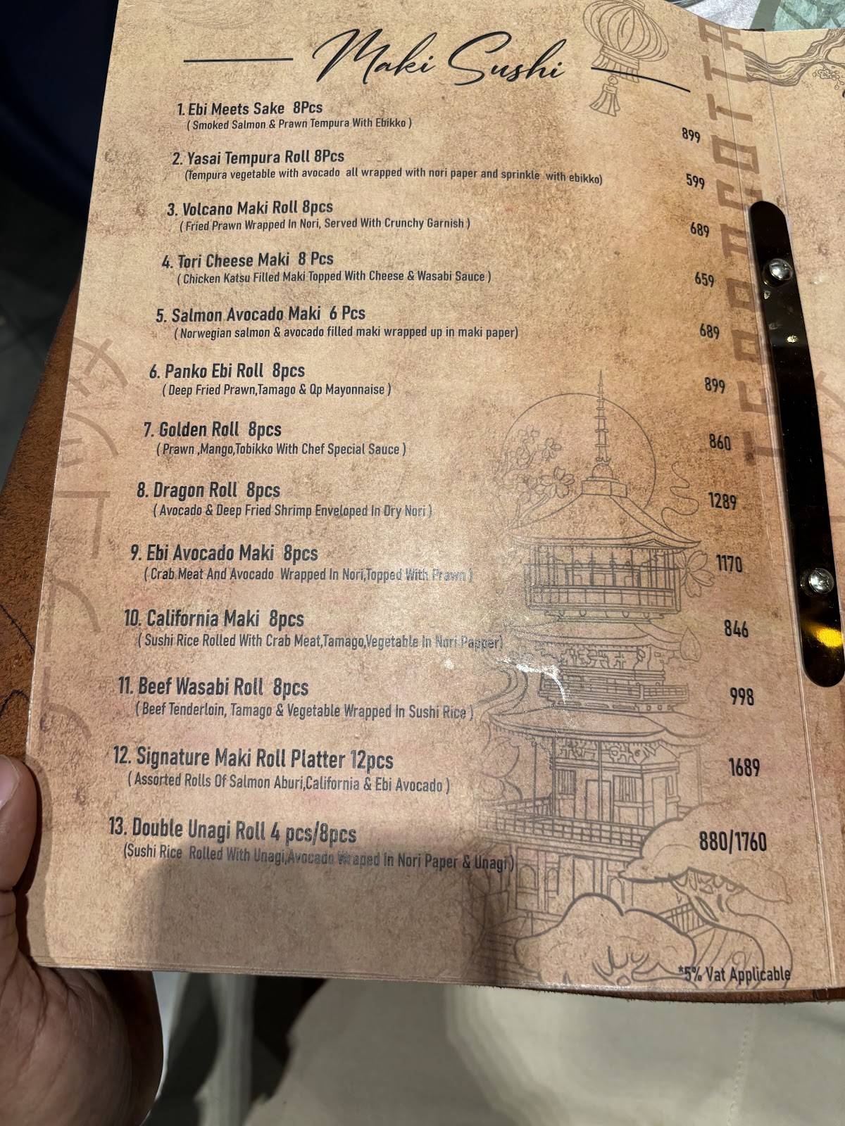 Terracotta Restaurant menu
