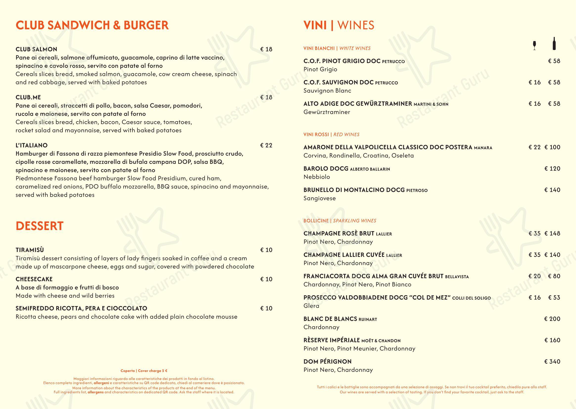 Menu per Caffè Aperol in Milano