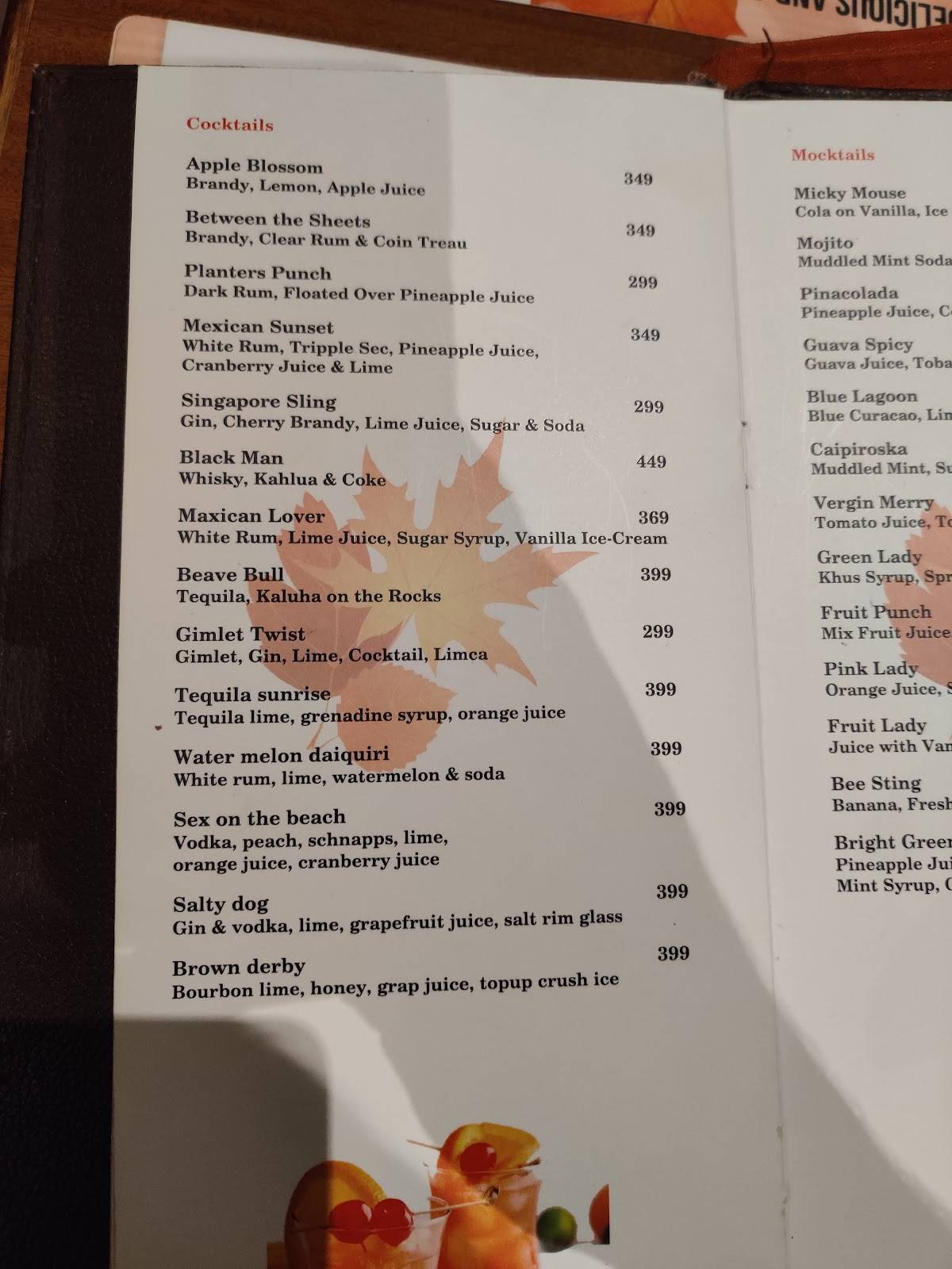 Maple Restro Bar menu