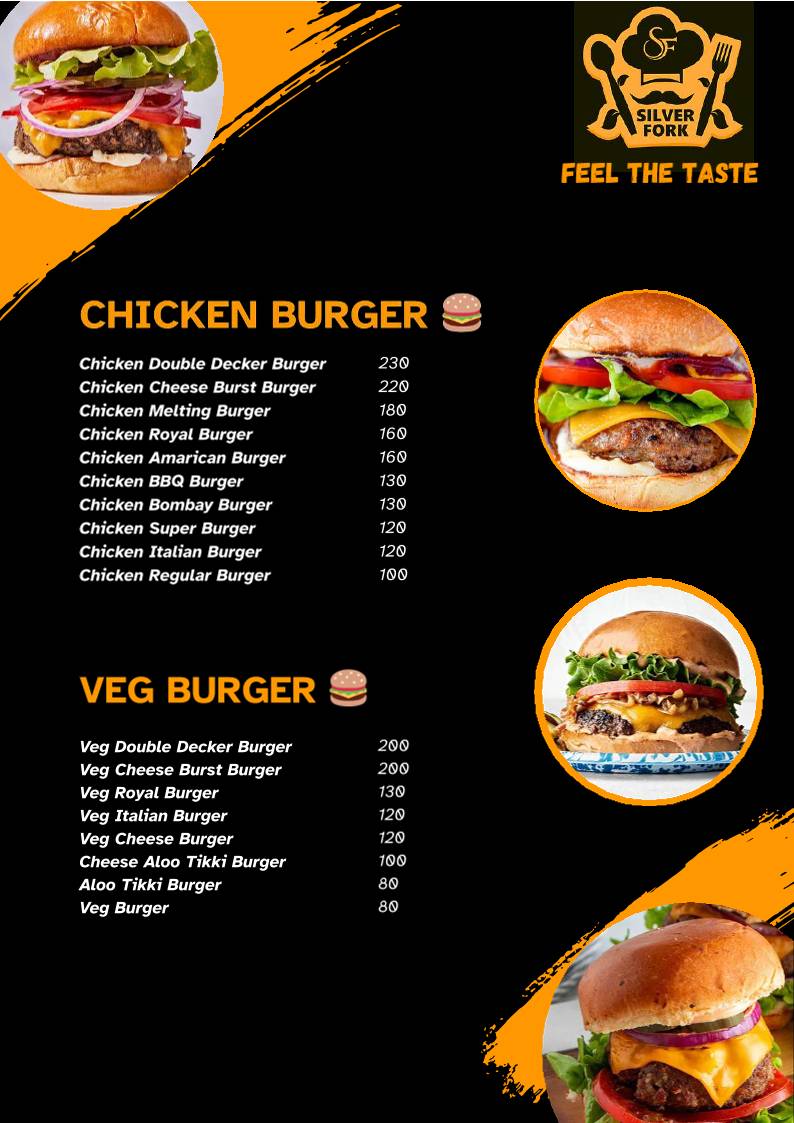 Silver Fork Restaurant menu