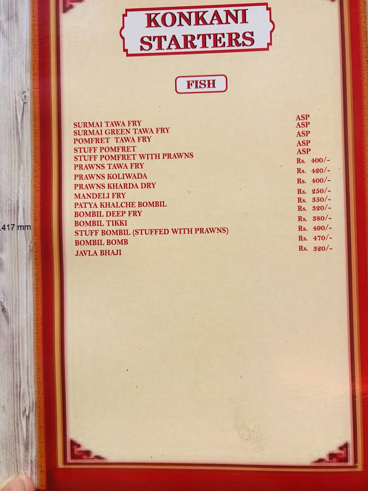 Thaska menu