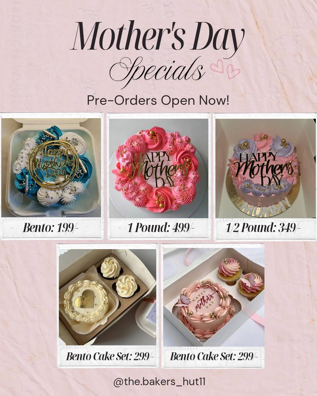 The Baker's Hut - Howrah Kolkata Home bakery Customize Cakes & Hampers Cake Workshop menu